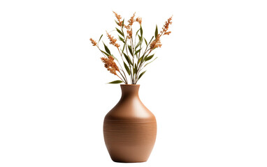 Naklejka na ściany i meble Real Photo of Cardboard Vase on Pure White Background Isolated on Transparent Background PNG.