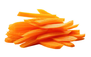 A True-to-Life View of Carrot Peel on White Isolated on Transparent Background PNG.