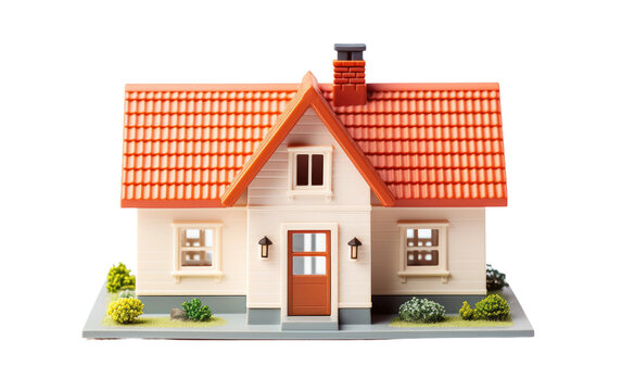 Genuine Snapshot of House Model in White Setting Isolated on Transparent Background PNG.