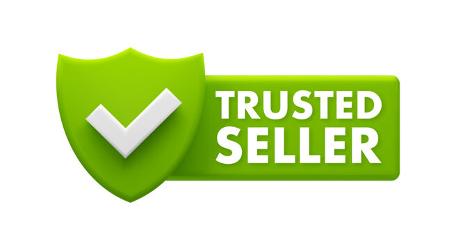 Trusted Seller Badge - Green Checkmark for Verified and Reliable Vendors Icon