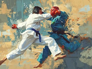 Muted Earth Palette Captures Taekwondo Spirit in Paris Olympiad