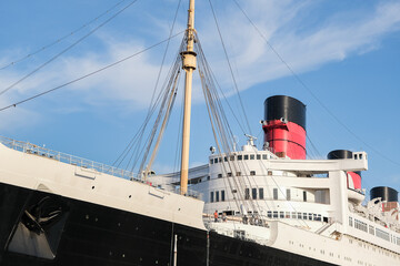 World famous tourist destination and historic ocean liner cruiseship cruise museum ship hotel in...