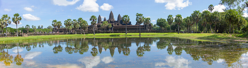 Fototapeta na wymiar Angkorwat Temple Complex in Cambodia. Considered as the largest temple complex of the World. Constructed as Hindu temple dedicated to God Vishnu for Khmer Empire by King Suryavarman II in 12 Century