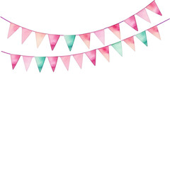 Birthday Party Decoration: A Watercolor Illustration On transparent background PNG file