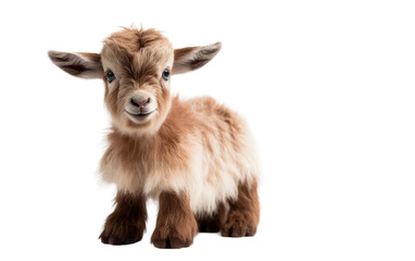 Authentic Stuffed Toy Goat Captured in Real Photo Isolated on Transparent Background PNG.