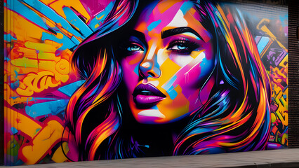 graffiti art wall painting , colorful urban graffiti, city with graffiti, abstract graffiti background