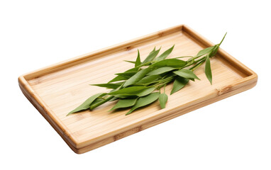 Unfiltered Beauty of Bamboo Serving Tray Isolated on Transparent Background PNG.