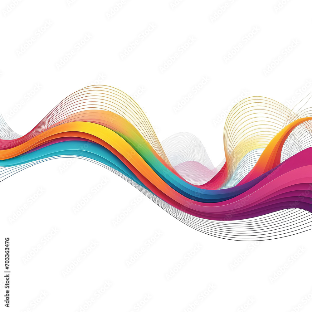 Poster abstract wave lines: a vector design element for technology on transparent background png file