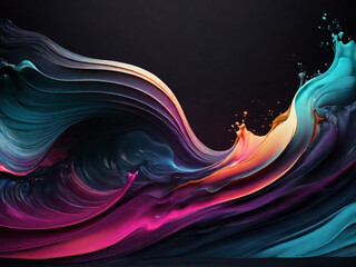 colorful wave wallpaper with a black background and a black background Ai image 