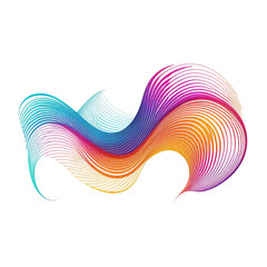 Colorful Flowing Wave Lines: A Vector Abstract Design On transparent background PNG file