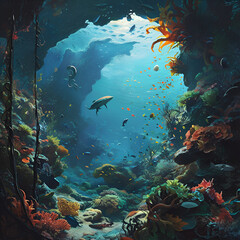 Dive into the depths of the ocean, showcasing colorful marine life and hidden treasures.