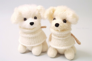 handmade knitted dog toy animal