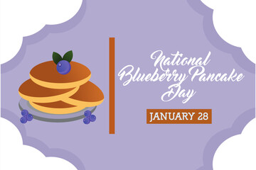 For the National Blueberry Pancake Day celebration, this vector image is perfect.