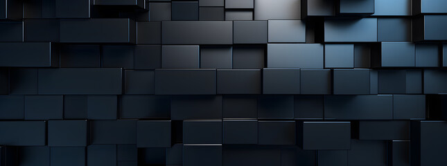 3d geometric Abstract black background