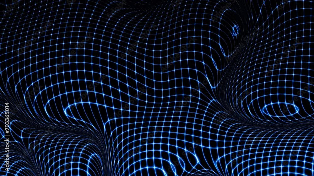 Fototapete technology digital wave background concept. beautiful motion waving dots texture with glowing lines.