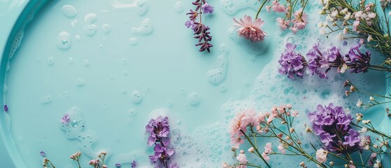 spa spring background with flowers in water