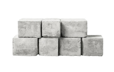Genuine Snapshot of Cement Blocks Against a Pure Background Isolated on Transparent Background PNG.