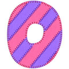 Fabric Alphabet Letter Number 0