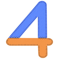 Fabric Alphabet Letter Number 4