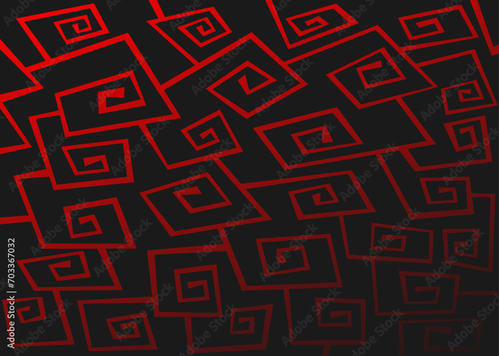 Poster abstract background with seamless curly geometric lines pattern