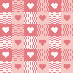 pixel heart shape seamless pattern, heart background