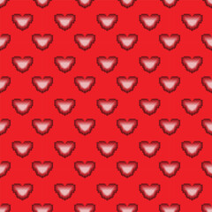 pixel heart shape seamless pattern, heart background