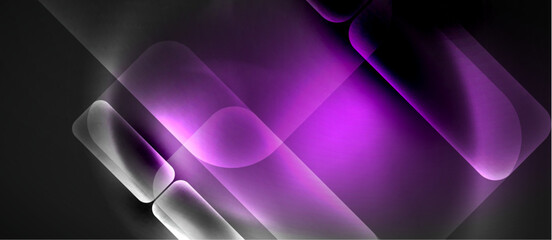 Neon glass shapes for your text or product presentation geometric background. Vector illustration For Wallpaper, Banner, Background, Card, Book Illustration, landing page