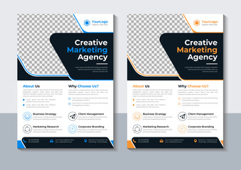 Creative Business Flyer Design Template, Marketing, Annual Report, layout, Vector Illustrator