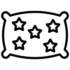 pillow icon illustration design with outline