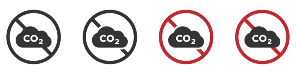Fotobehang No CO2 vector icons. CO2 prohibition vector signs set © david