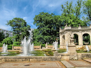 Fototapeta na wymiar berlin, germany - alter märchenbrunnen im stadtpark friedrichshain
