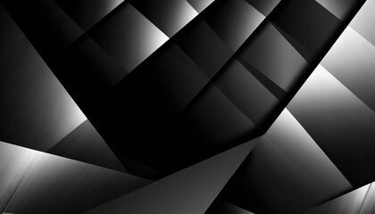 black white abstract background geometric shape lines triangles 3d effect light glow shadow gradient dark grey silver modern futuristic