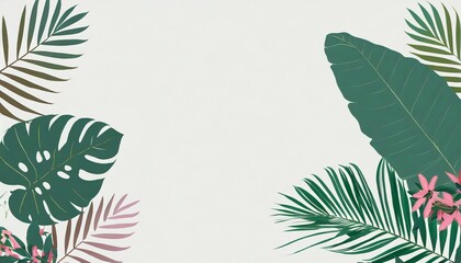 tropical leaves background with copy space