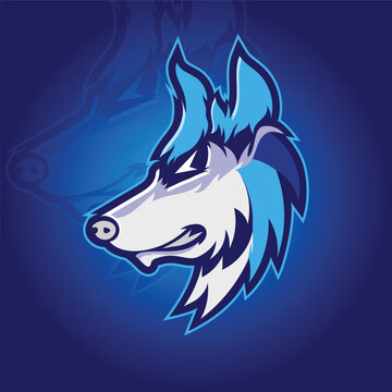E sports mascot wolf vector 