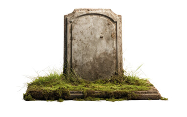 Real Photography Reflecting the Simplicity and Dignity of a Gravestone on a Pure White Surface Isolated on Transparent Background PNG.