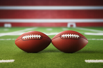 american football ball on grass