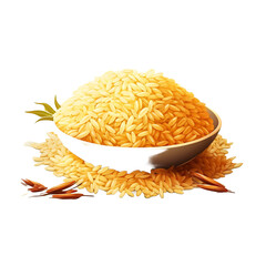 Fototapeta premium Glorified rice isolated on transparent background
