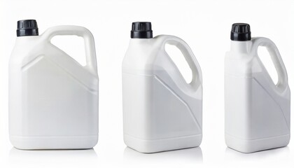 white canister jerrycan for motor oil and other on white background