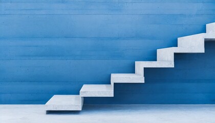abstract empty modern concrete staircase on concrete wall outside industrial interior background template or career or growth concept
