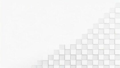 checkerboard shifted white cube boxes block background wallpaper fall off banner with copy space
