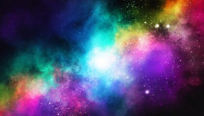colorful rainbow space galaxy cloud nebula stary night cosmos universe science astronomy supernova background wallpaper