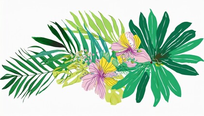 palm leaves palm branches abstract drawing tropical leaves