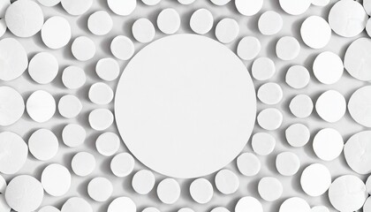 white paper cut round circle bowl shaped geometric shapes array background wallpaper banner pattern with copy space in the center