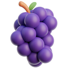 PNG 3D grapes icon isolated on a white background