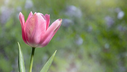 beautiful pink tulip flower isolated on a background