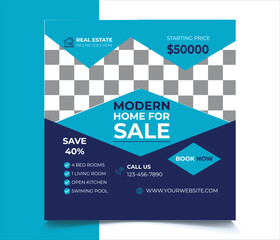 Real Estate Social Media Post Square Web Banner Template