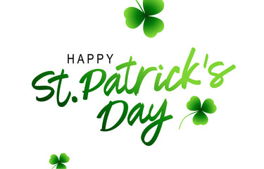 Elements for the design of a postcard for a Happy St. Patrick's Day. The green shamrock. Vector illustration