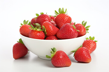 Fresh Strawberries on White Background
