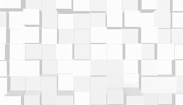 random sized large white offset squares or cubes geometry objects background wallpaper banner pattern