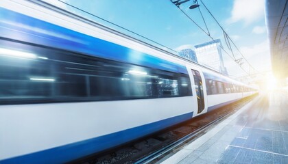Fototapeta premium futuristic electric subway train driving in the city ultra high definition imagery